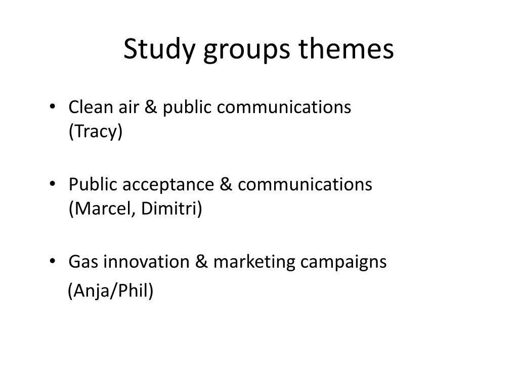 study groups themes