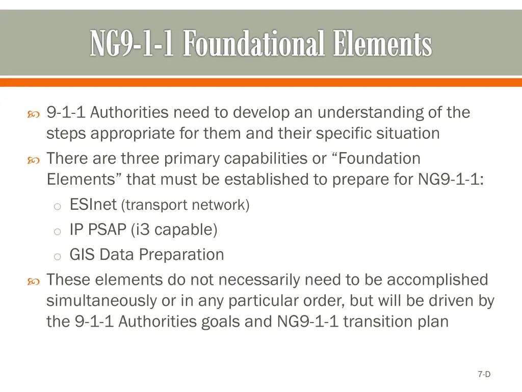 ng9 1 1 foundational elements