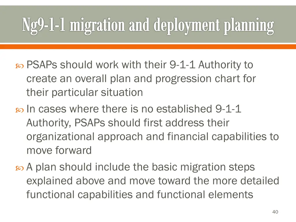 ng9 1 1 migration and deployment planning