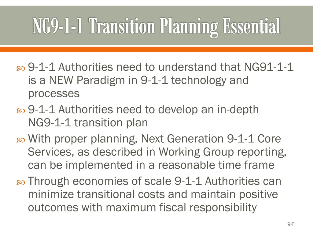 ng9 1 1 transition planning essential