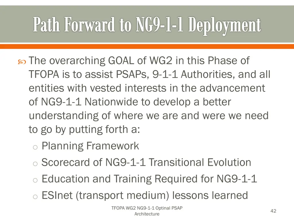 path forward to ng9 1 1 deployment