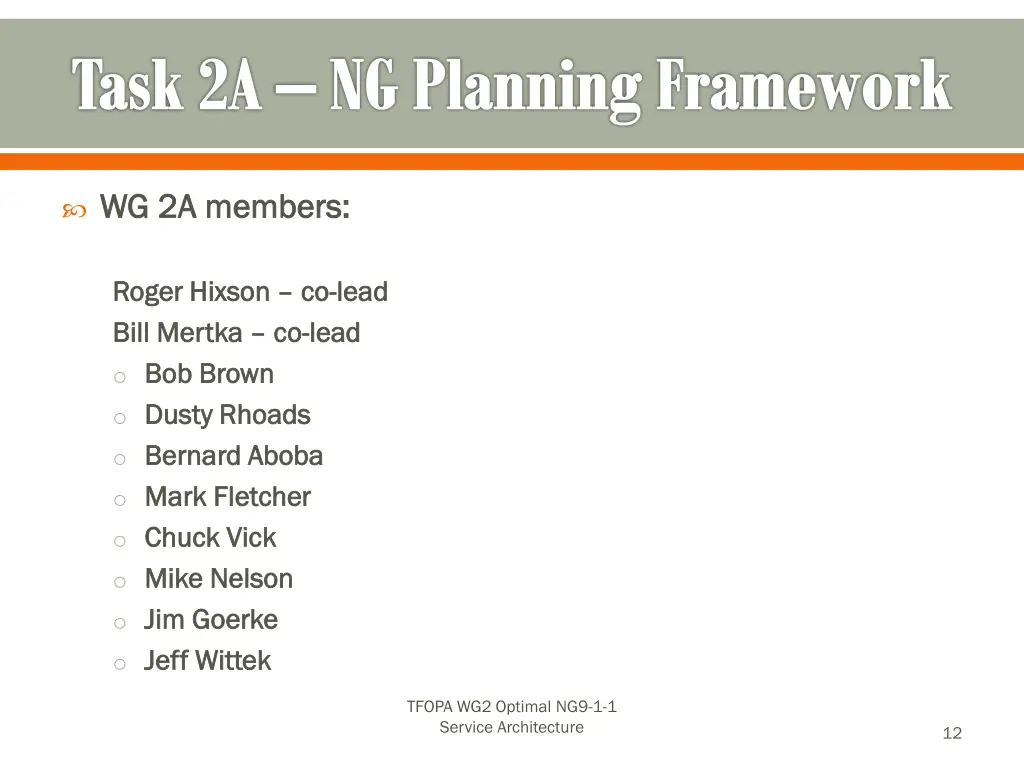 task 2a ng planning framework