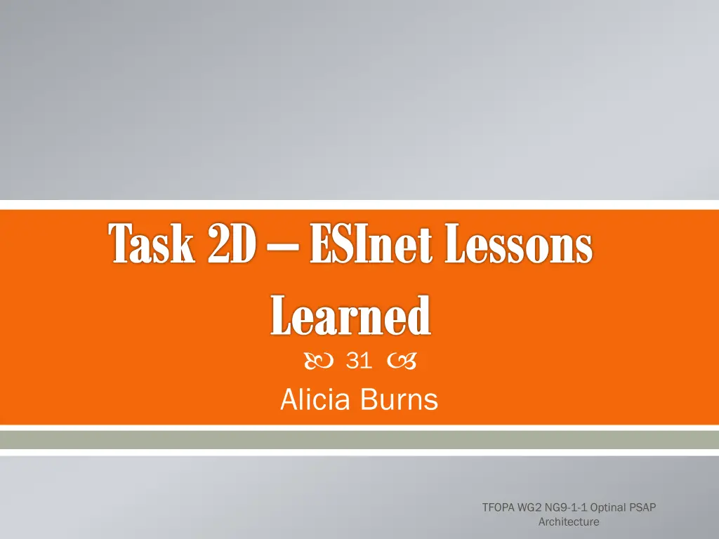 task 2d esinet lessons learned 31