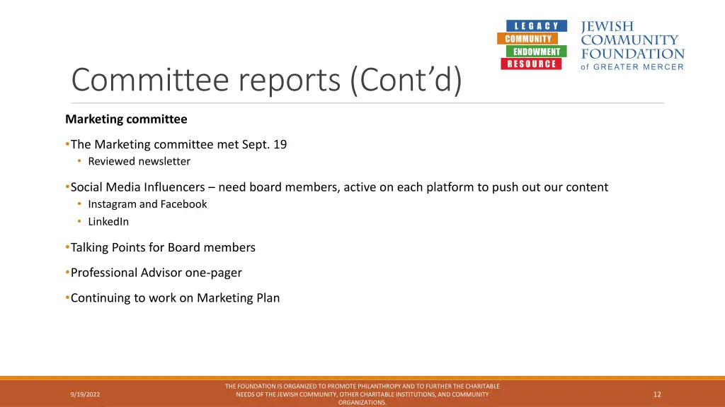 committee reports cont d