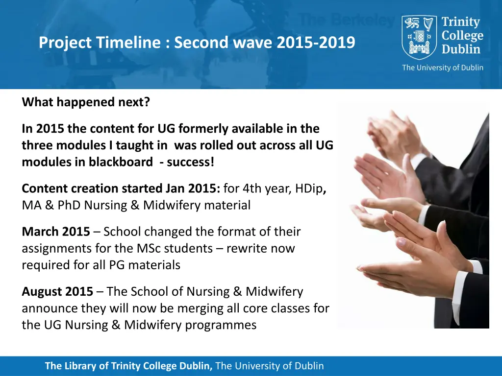 project timeline second wave 2015 2019