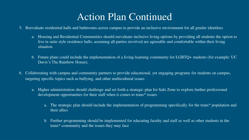 action plan continued