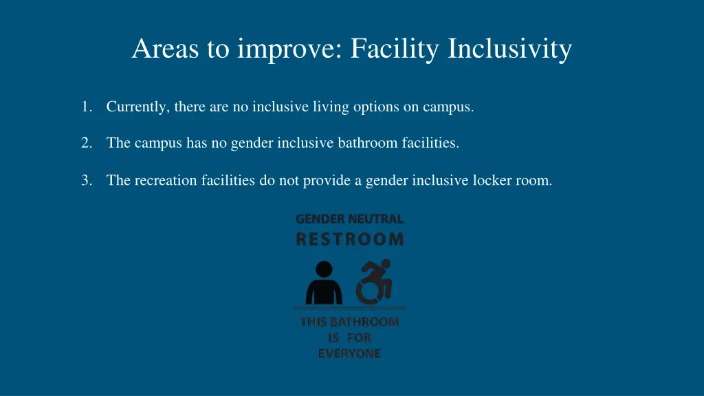 areas to improve facility inclusivity