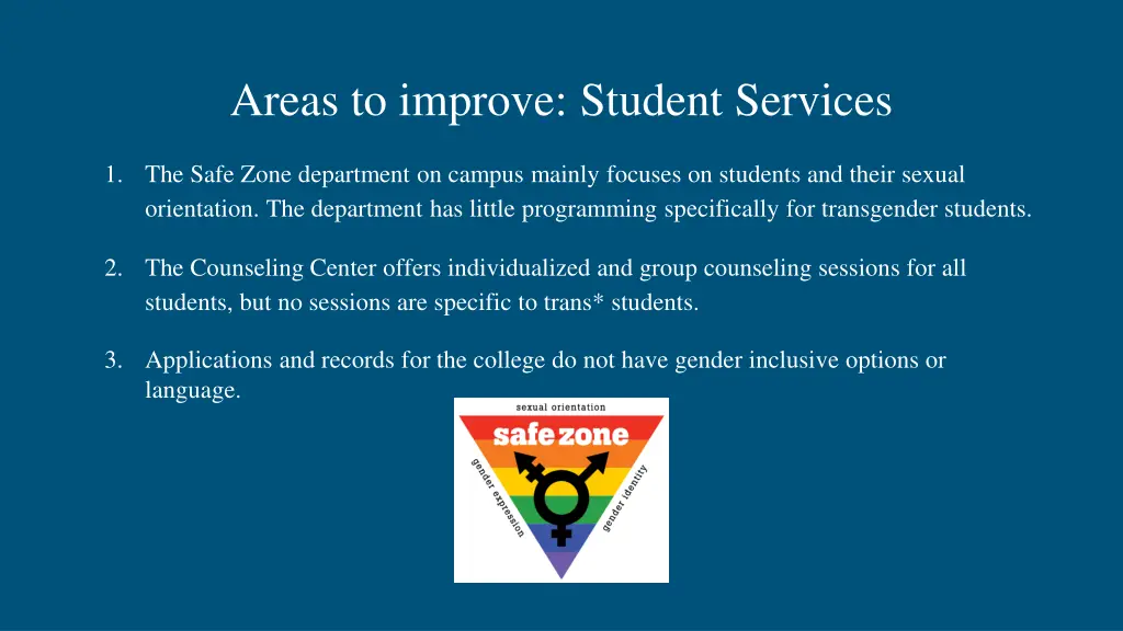 areas to improve student services