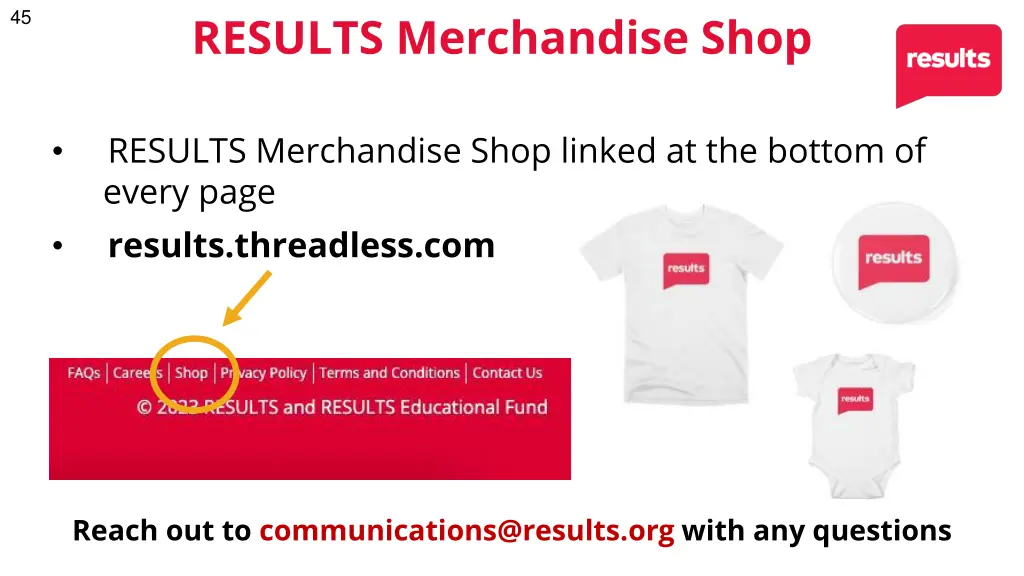 results merchandise shop