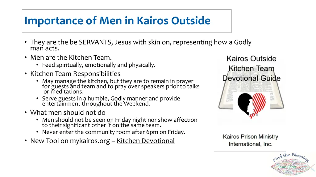 importance of men in kairos outside