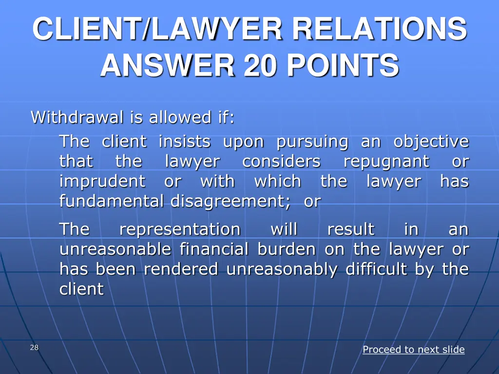 client lawyer relations answer 20 points 1