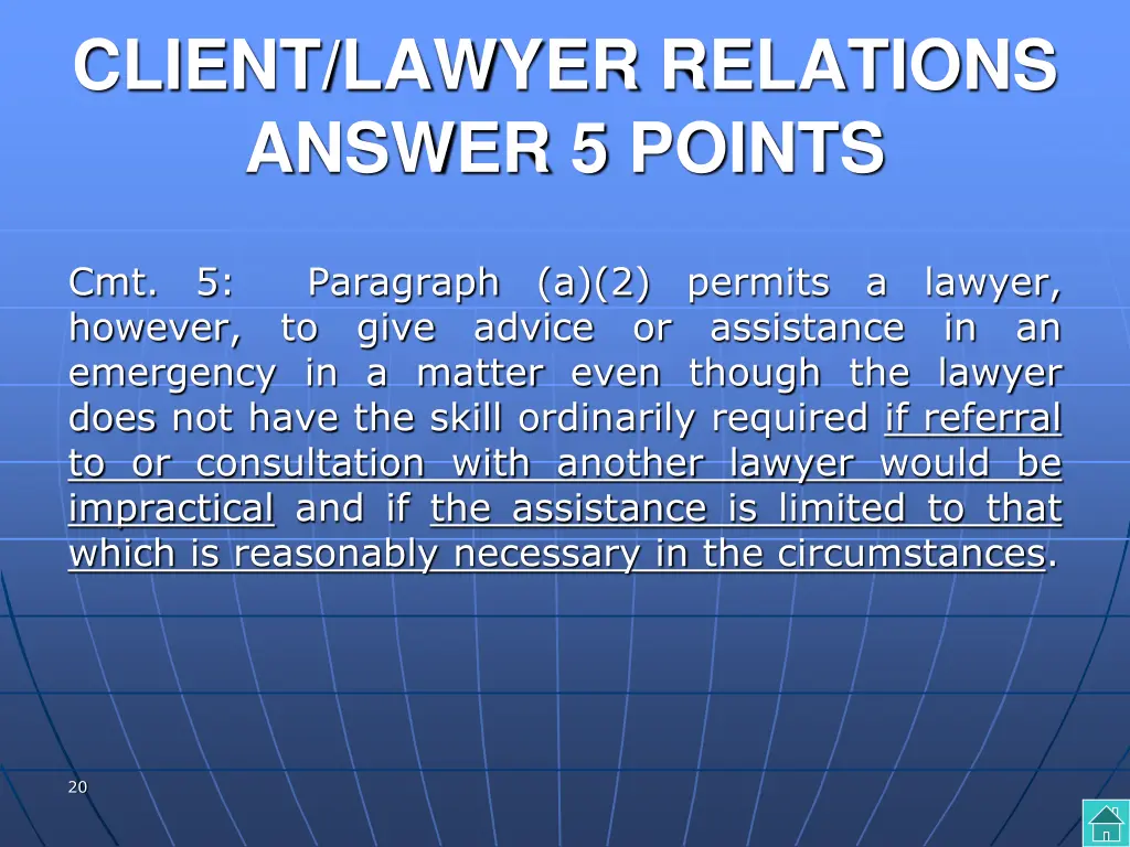 client lawyer relations answer 5 points 1