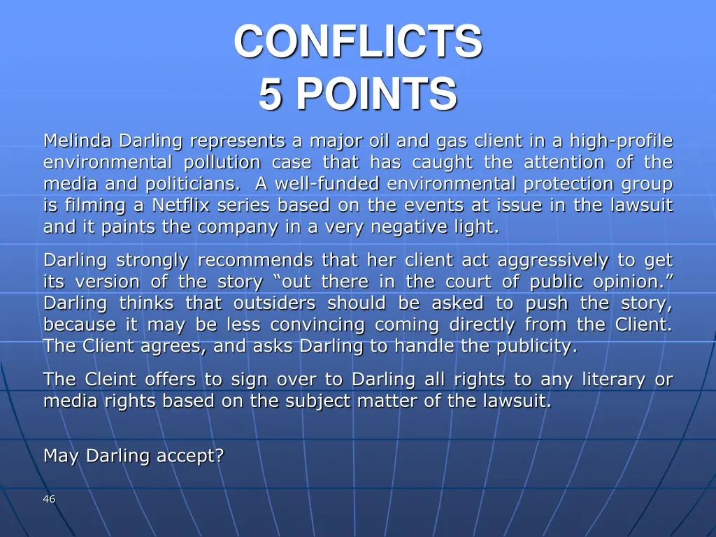 conflicts 5 points