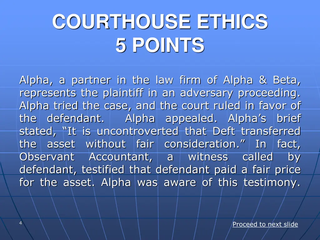 courthouse ethics 5 points