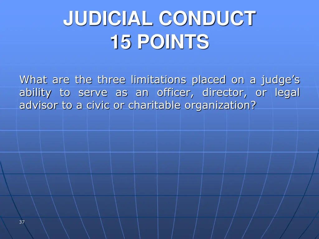 judicial conduct 15 points