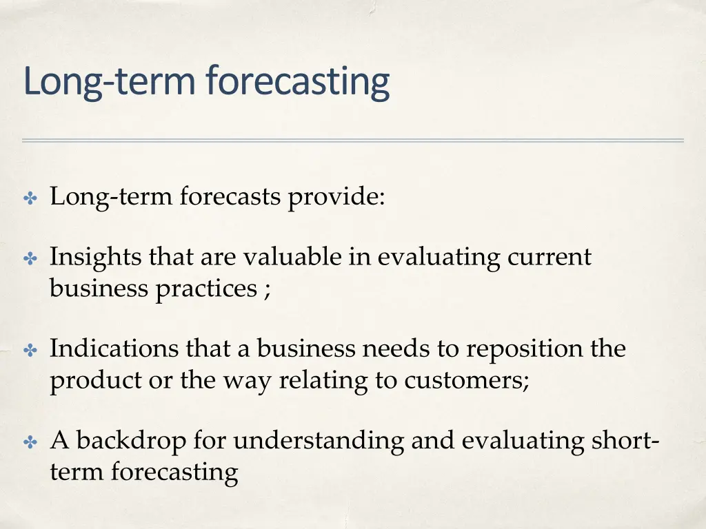 long term forecasting