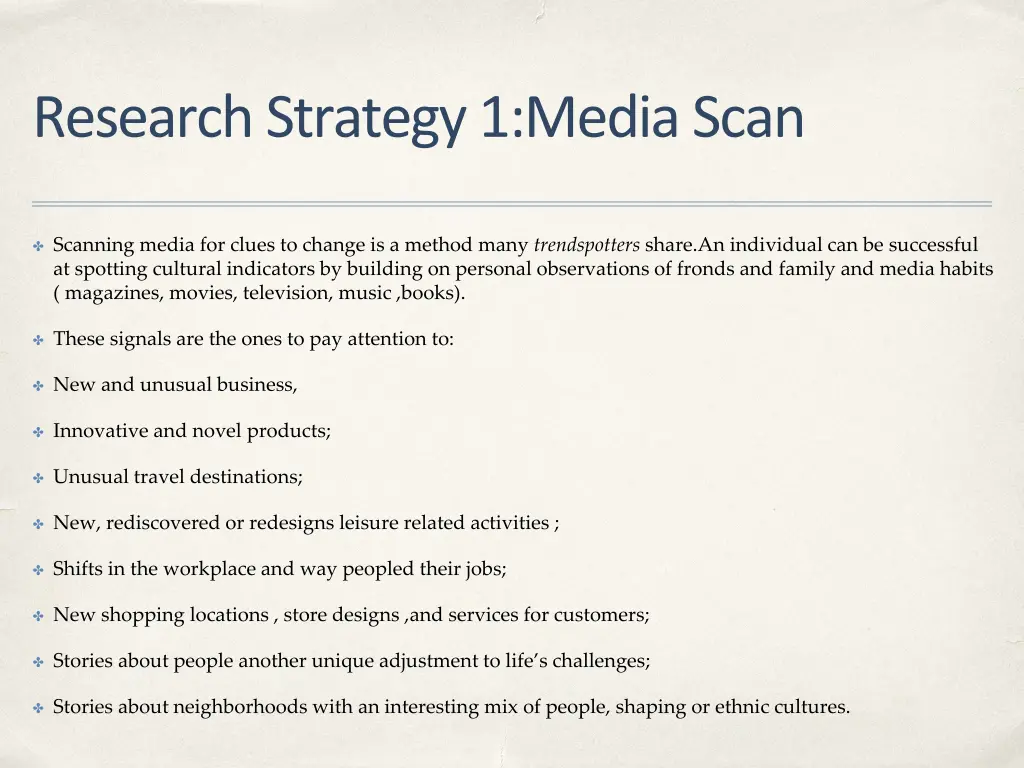 research strategy 1 media scan