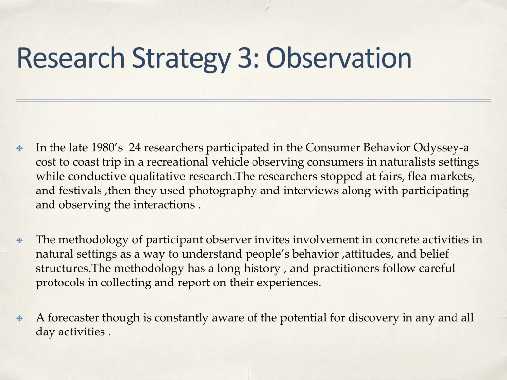 research strategy 3 observation