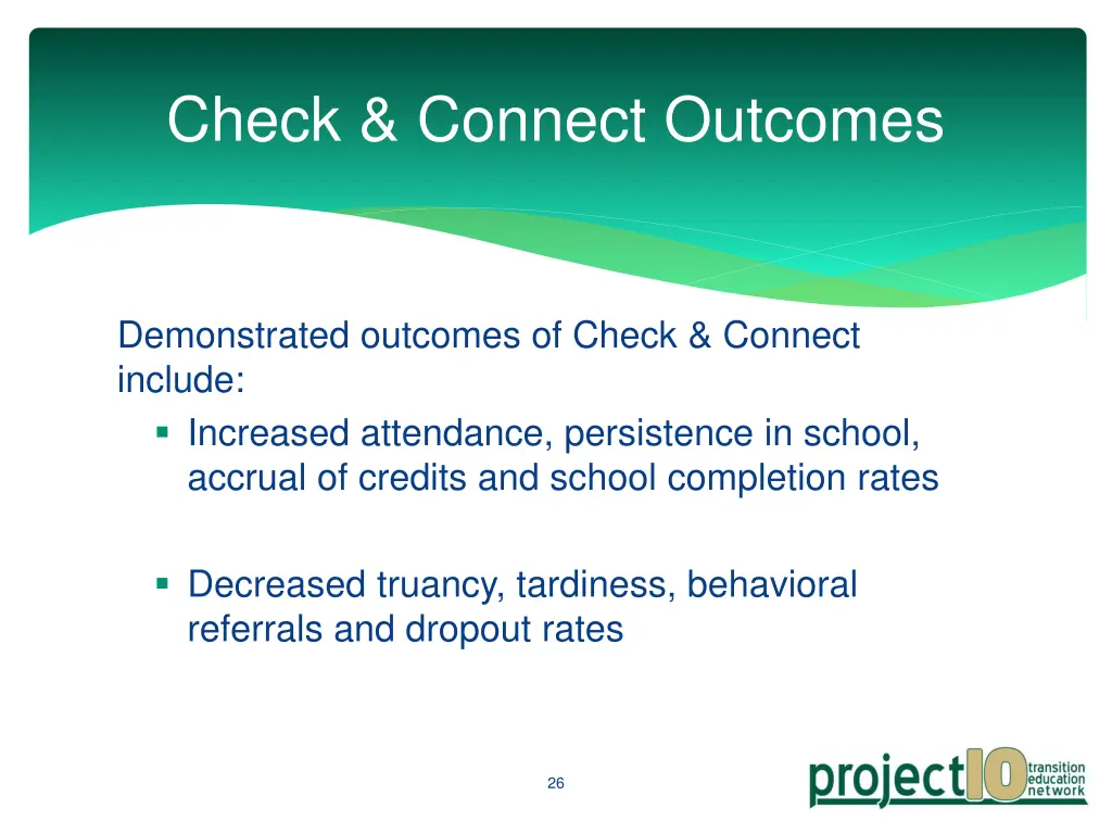 check connect outcomes