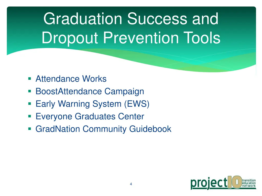 graduation success and dropout prevention tools