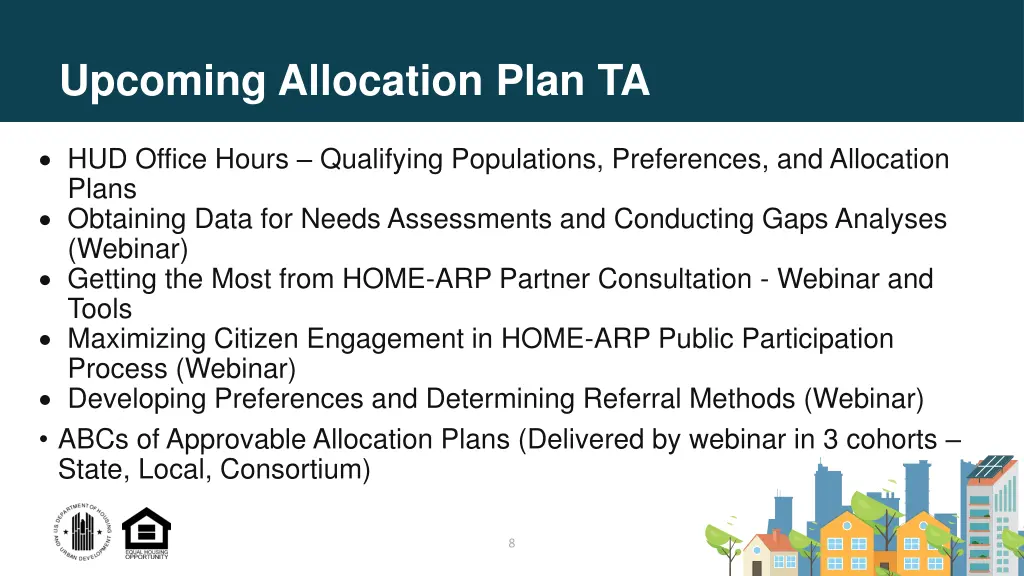 upcoming allocation plan ta