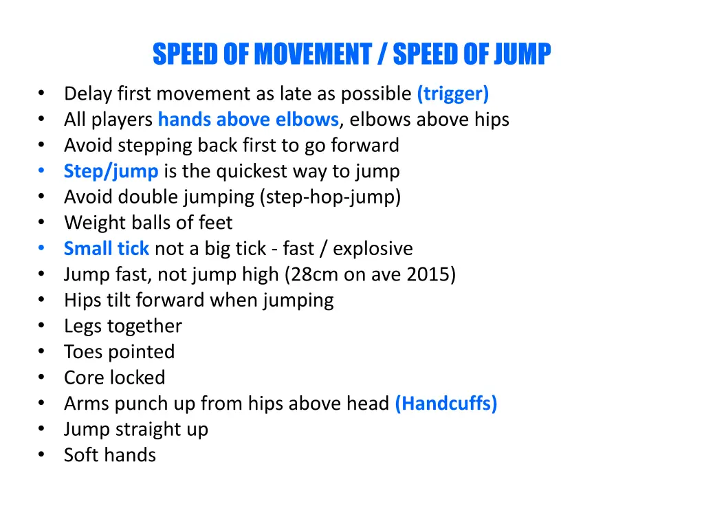 speed of movement speed of jump delay first