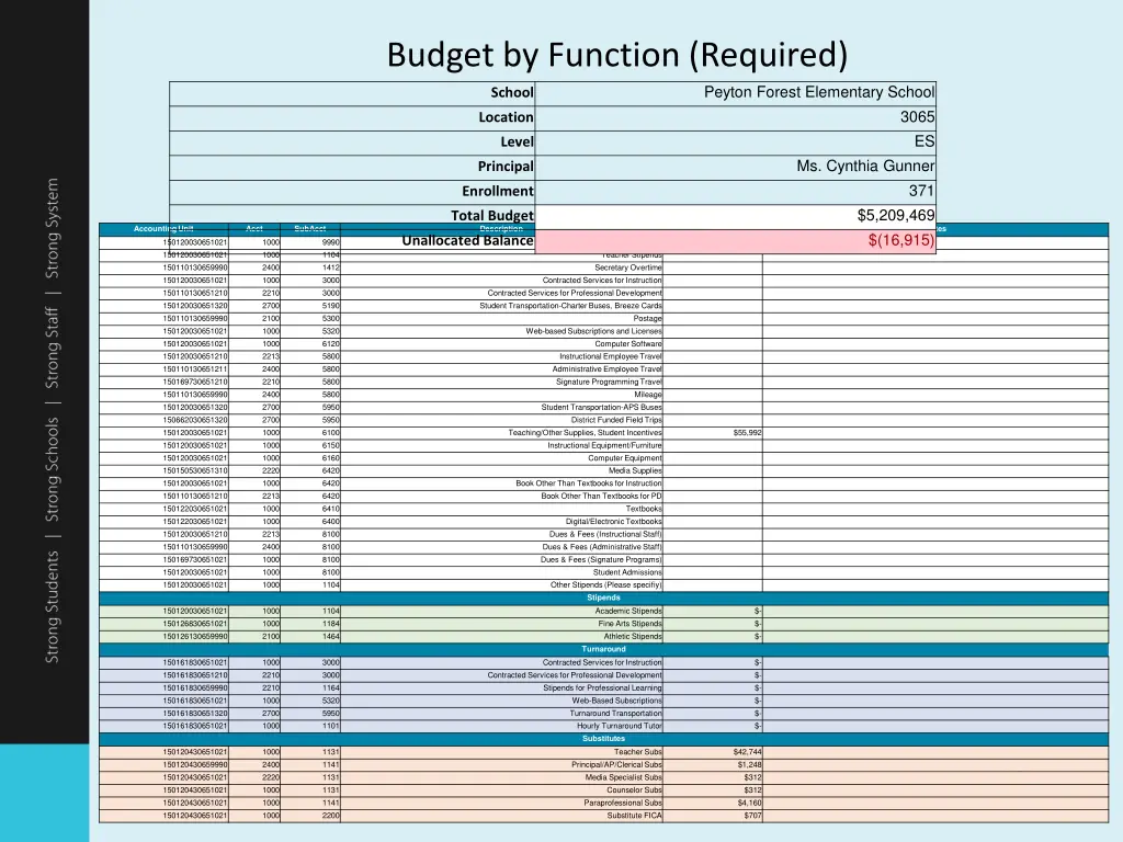 budget by function required