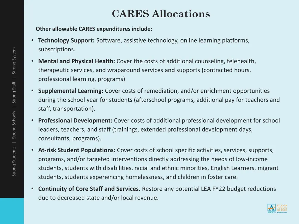 cares allocations