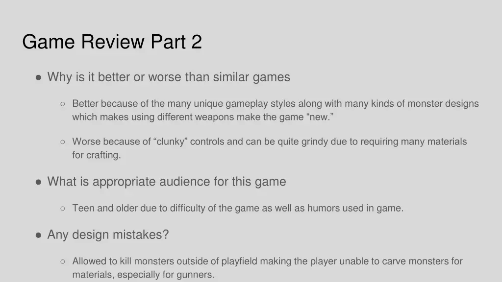 game review part 2