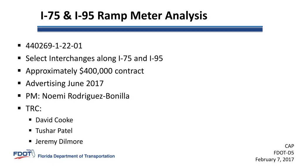 i 75 i 95 ramp meter analysis