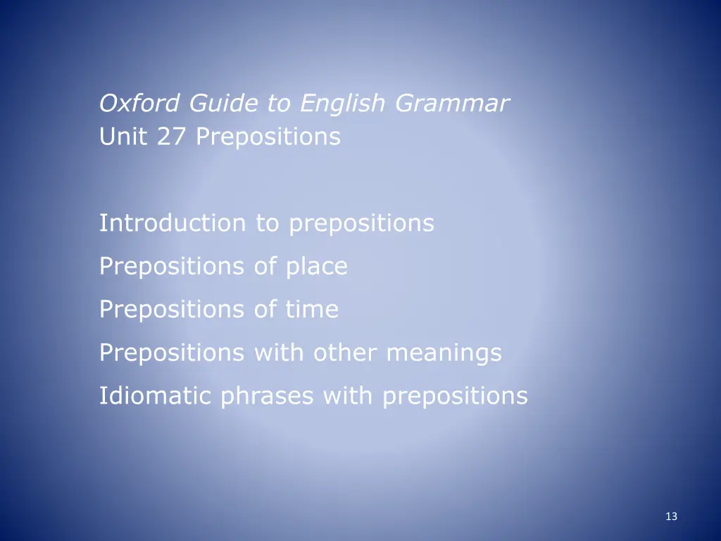 oxford guide to english grammar unit