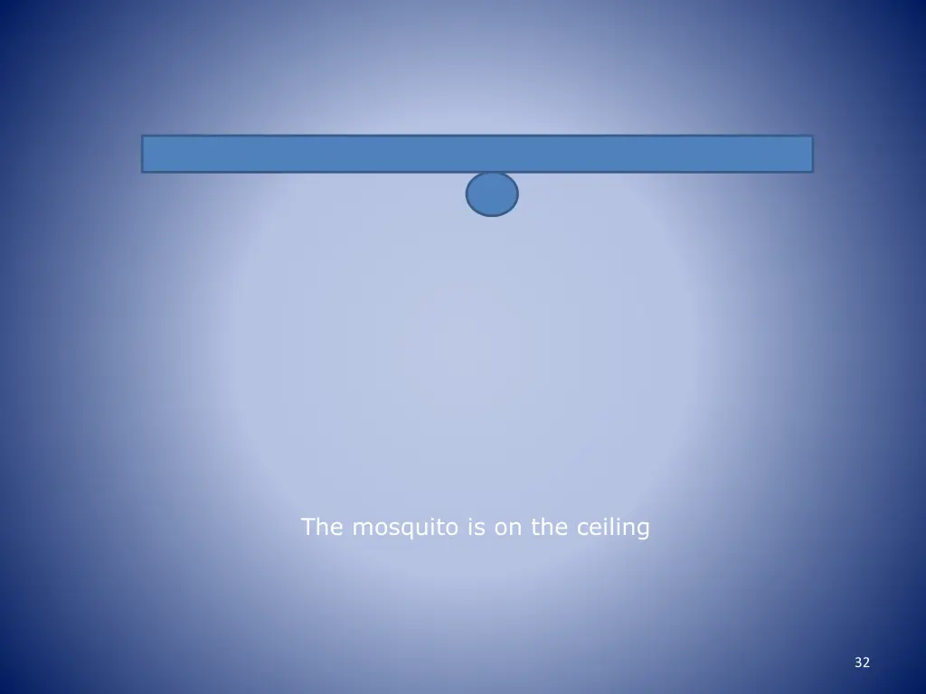 the mosquito is on the ceiling