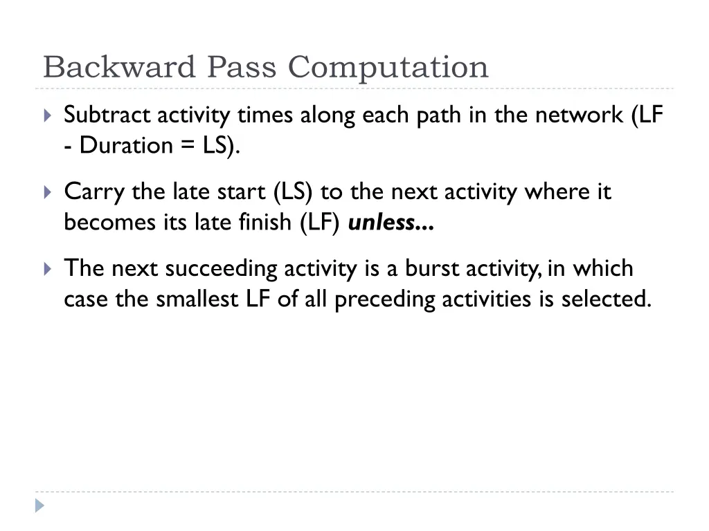 backward pass computation