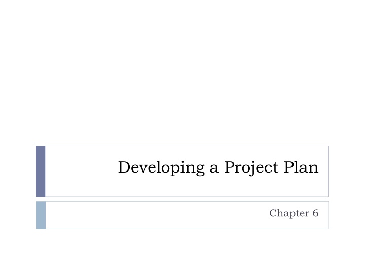 developing a project plan