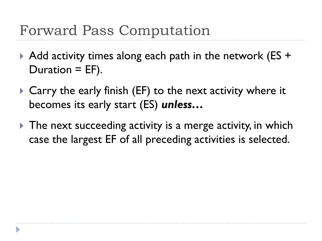 forward pass computation