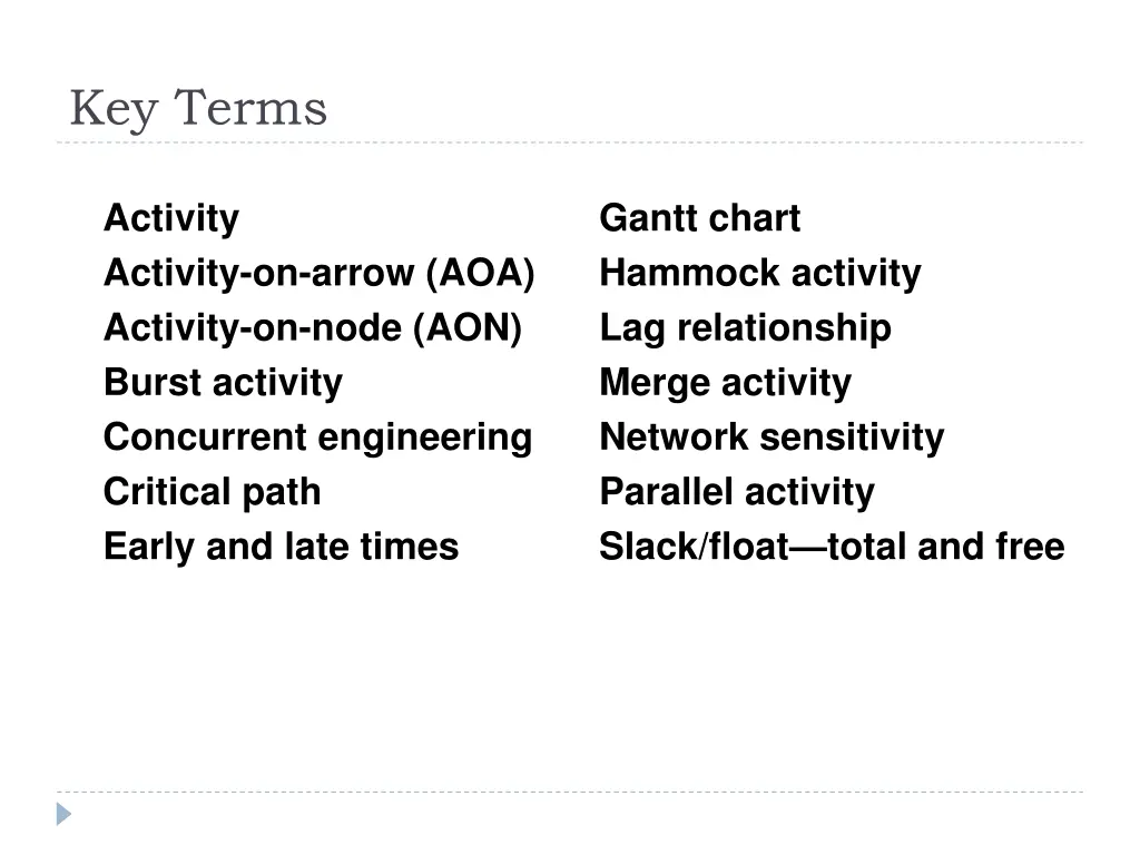 key terms