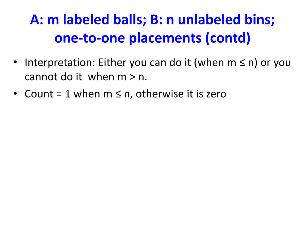 a m labeled balls b n unlabeled bins