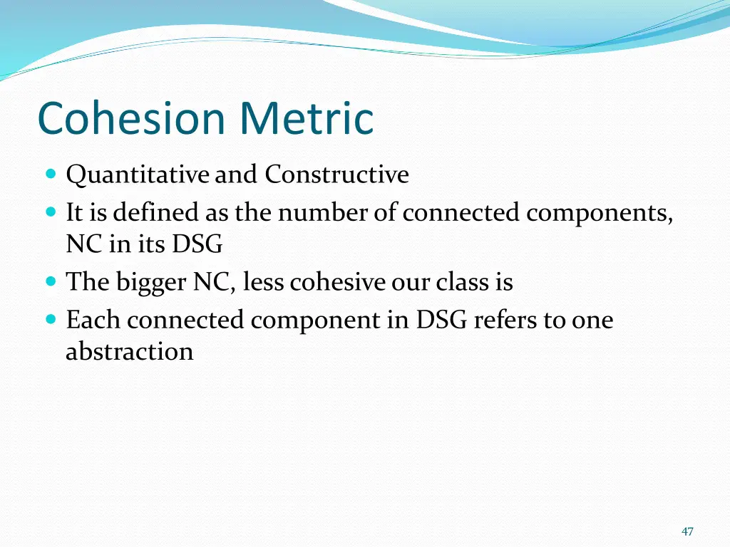 cohesion metric