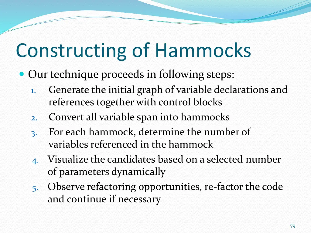 constructing of hammocks