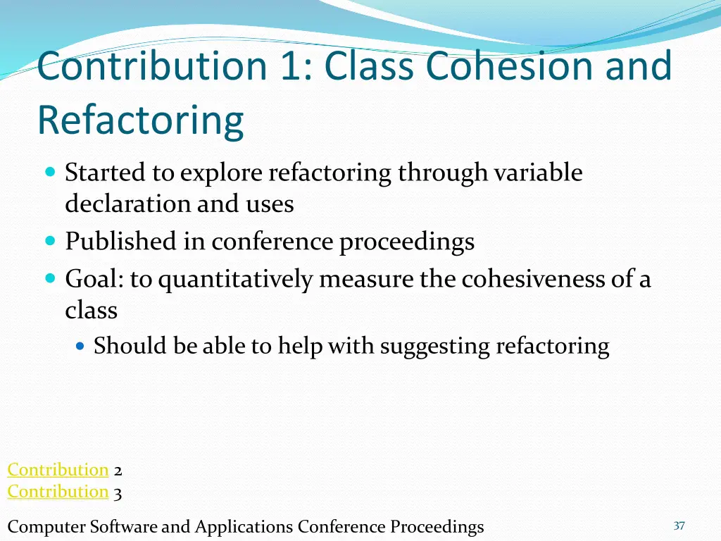 contribution 1 class cohesion and refactoring