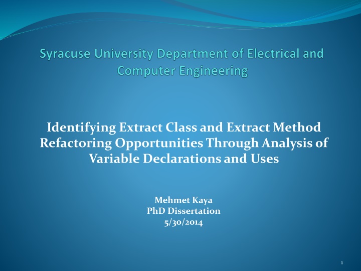 identifying extract class and extract method