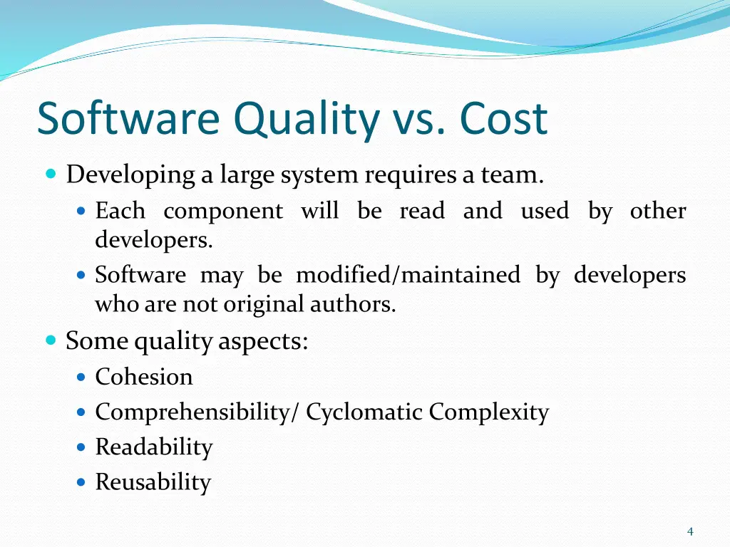 software quality vs cost