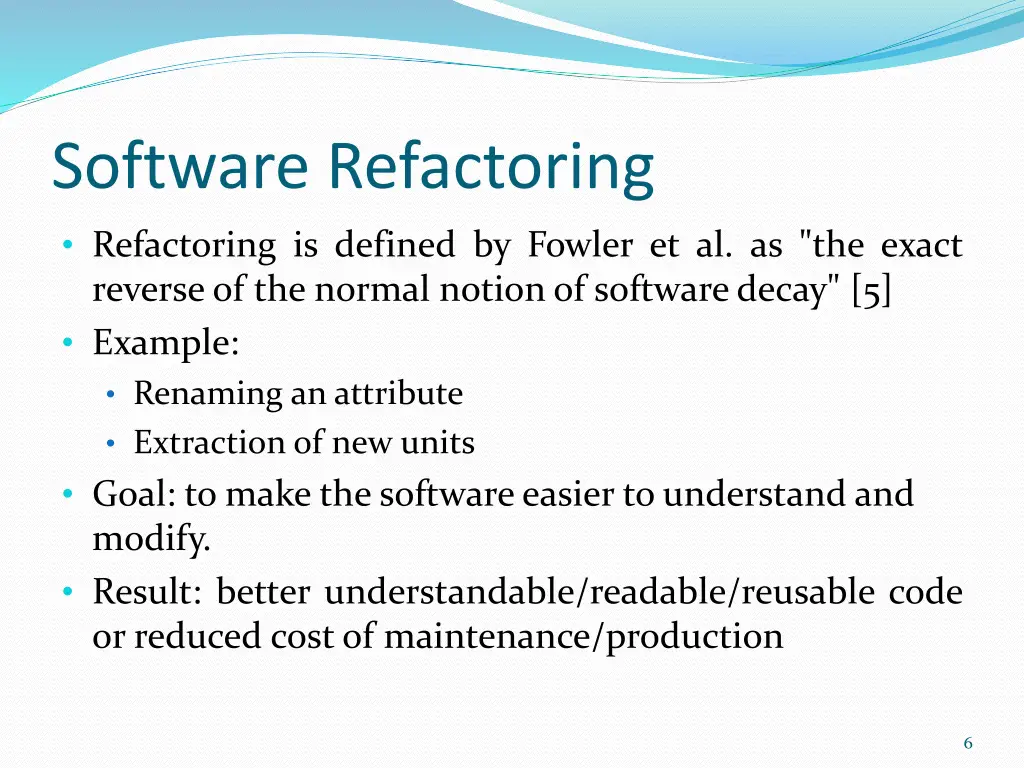 software refactoring