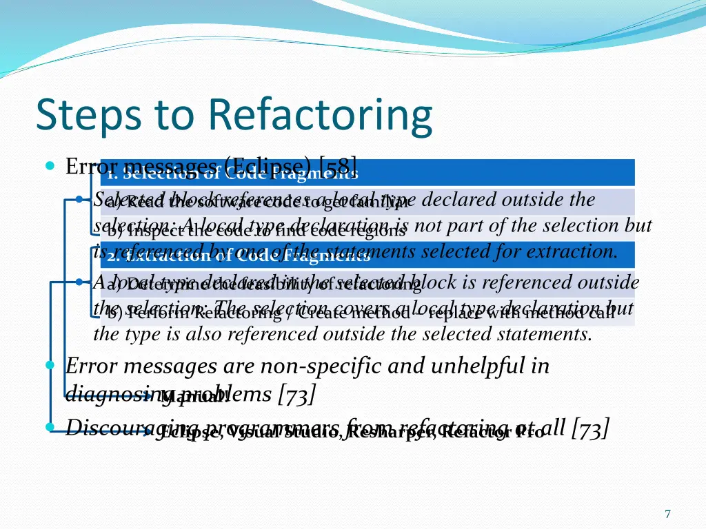 steps to refactoring