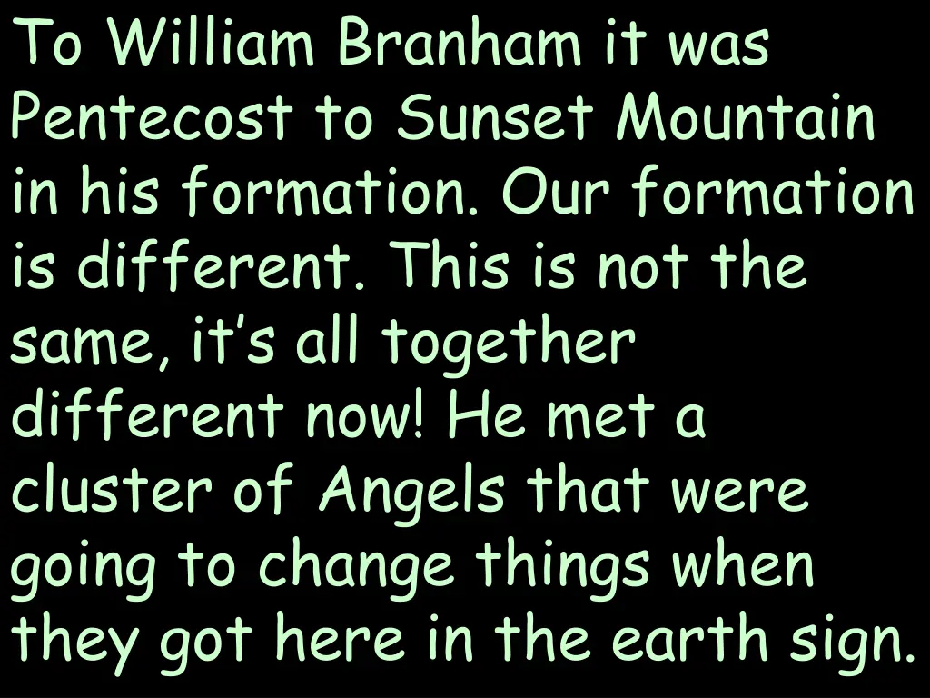 to william branham it was pentecost to sunset