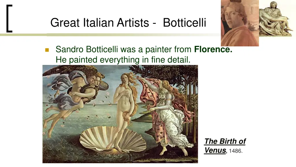 great italian artists botticelli