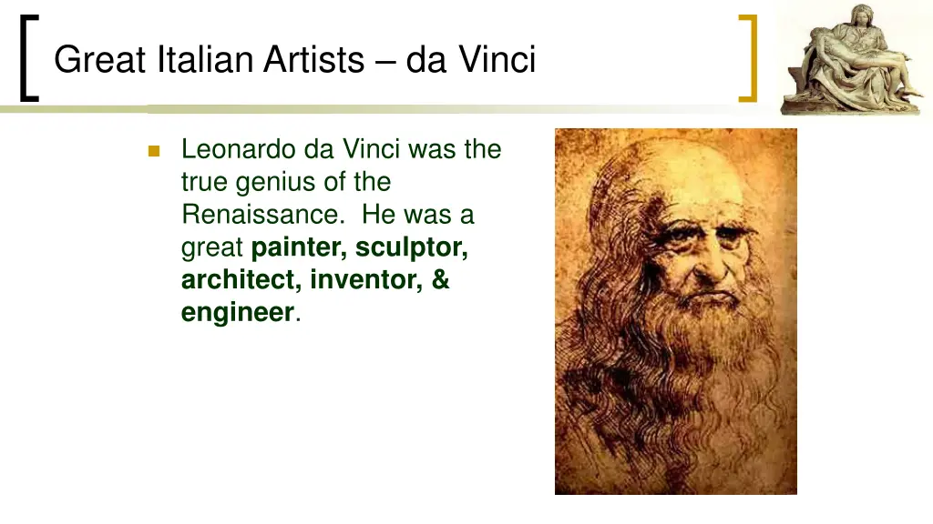 great italian artists da vinci