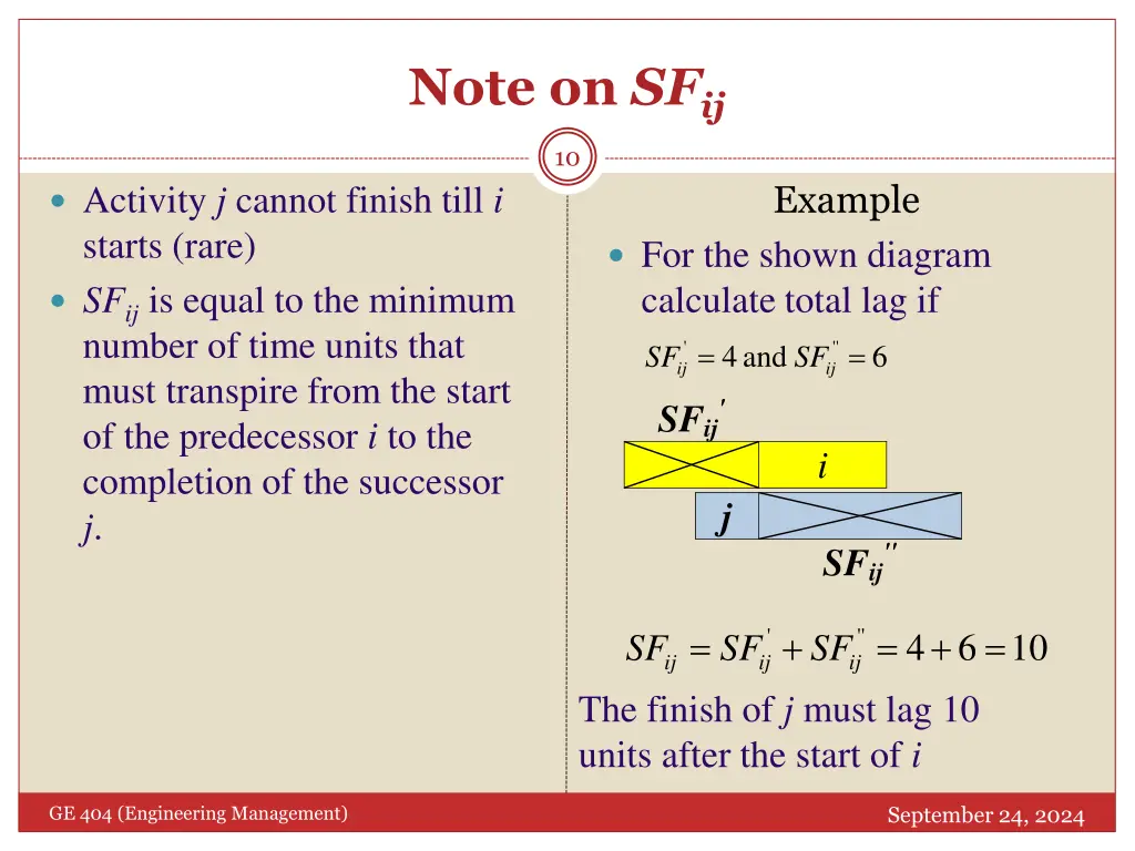 note on sf ij