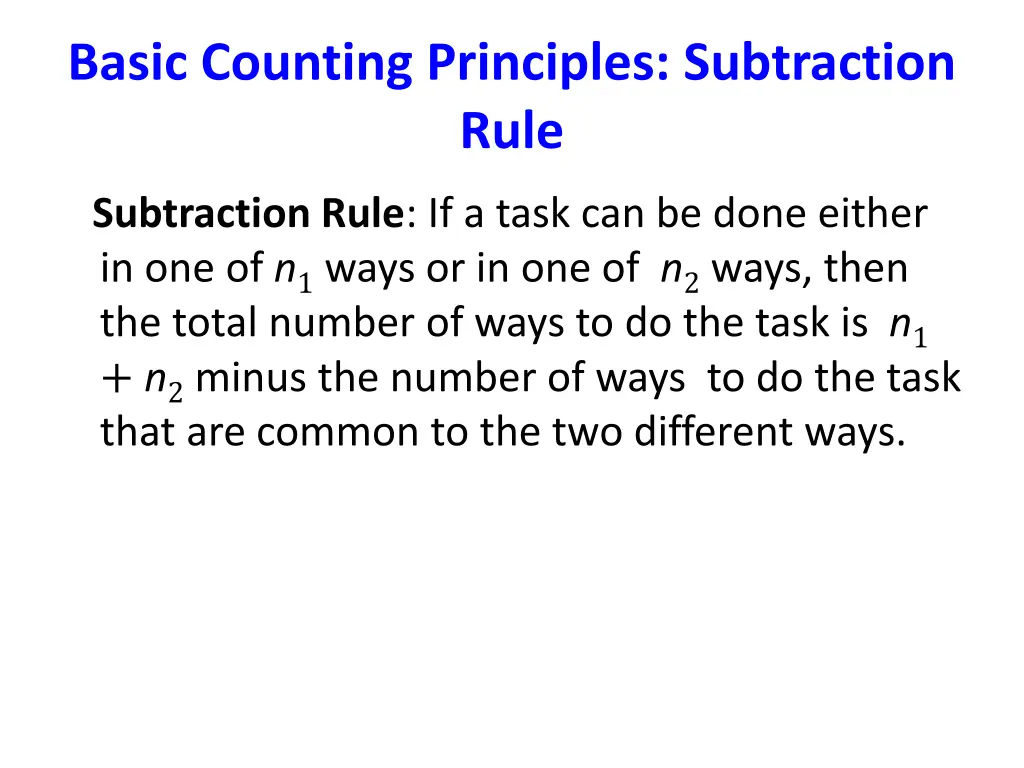 basic counting principles subtraction rule