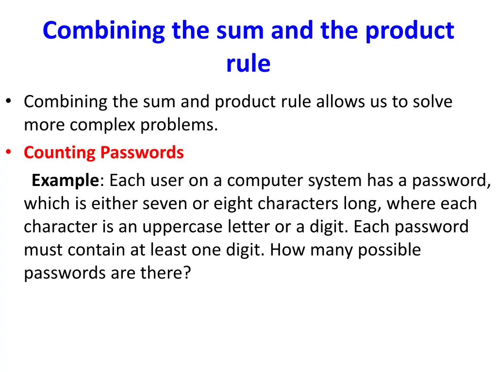 combining the sum and the product rule 1